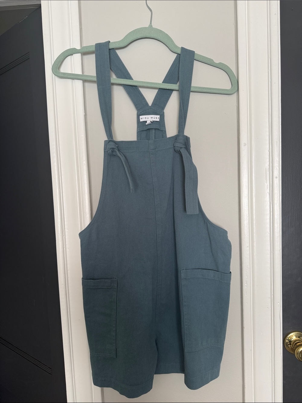 Midu Muse Teal Utility Overall Dress